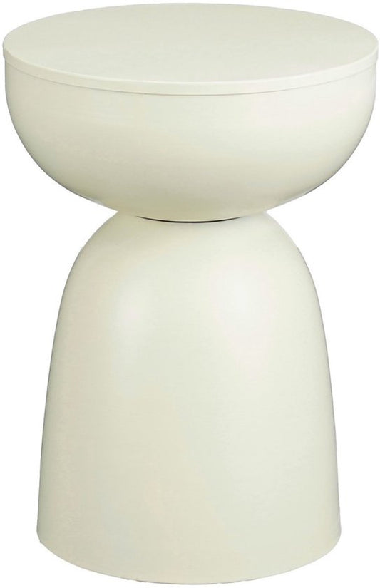 Mica Decorations Elliot Table d'appoint - Table d'appoint ronde H45 x Ø32 cm - Petite table d'appoint pour le salon ou la chambre - Idéale comme table pour plantes - Fer avec revêtement par poudrage - Blanc cassé