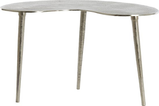 Table d'appoint Linos en bois massif de Light & Living, 67 x 49 cm - Nickel