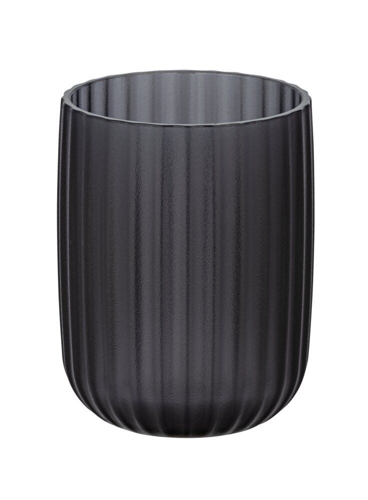 WENKO Agropoli Pot à brosses à dents Gris - Plastique - Sans BPA
