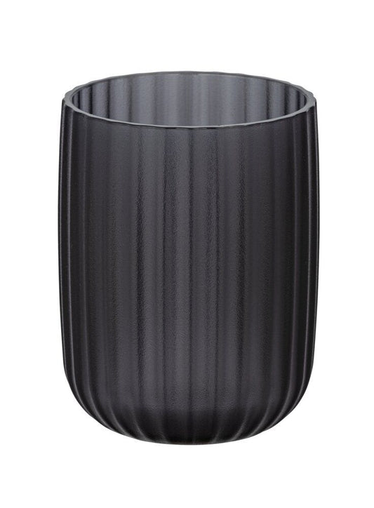 WENKO Agropoli Pot à brosses à dents Gris - Plastique - Sans BPA