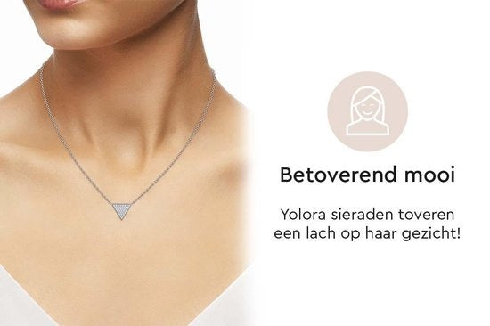 Yolora Collier pour femmes avec pendentif et cristaux Kalpa Camaka - couleur argent - plaqué or blanc 18K - boîte cadeau - cadeau de fête des mères
