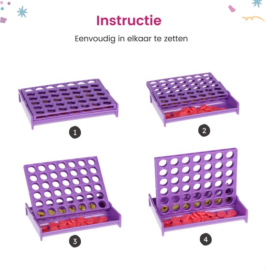 Partizzle 24x Mini jeux de quatre - Jeu de société/jeu de voyage/casse-tête - Cadeaux pour la famille - Petits jeux de Grabbelton - Cadeaux pour les enfants et les adultes