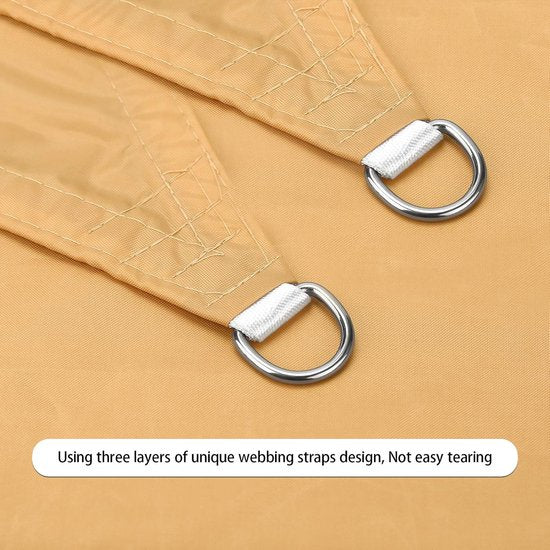 Voile d'ombrage rectangulaire - Protection UV - 1 pièce - Sable - 2x3m