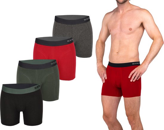 Bamboo Elements - Boxers pour homme - Bambou - Lot de 4 - Taille L