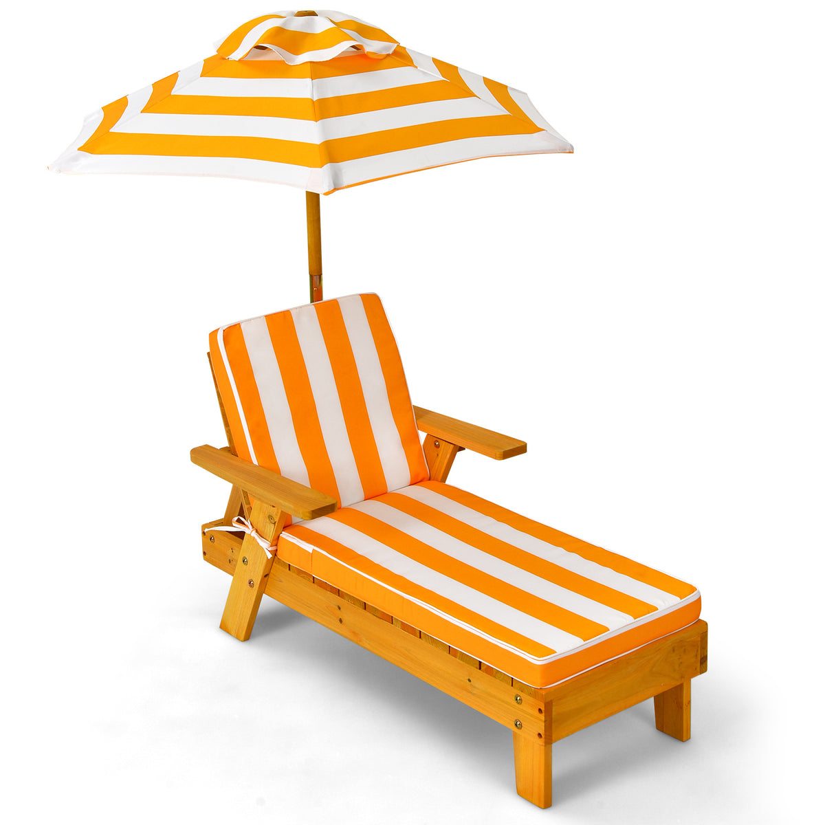 Coast Bain de soleil avec parasol pour enfants en bois 106 x 49 x 106 cm jaune + blanc
