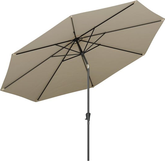 LifeGoods Parasol - Jardin - Ø350 cm - 30° inclinable - Imperméable - UPF50+ - Taupe