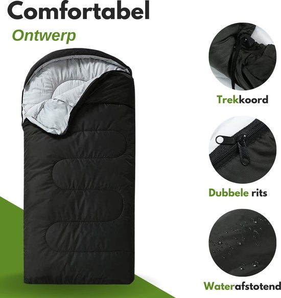 Sac de couchage momie Vertrex Tri-Season Adventure - Sacs de couchage adultes - Camping - Noir