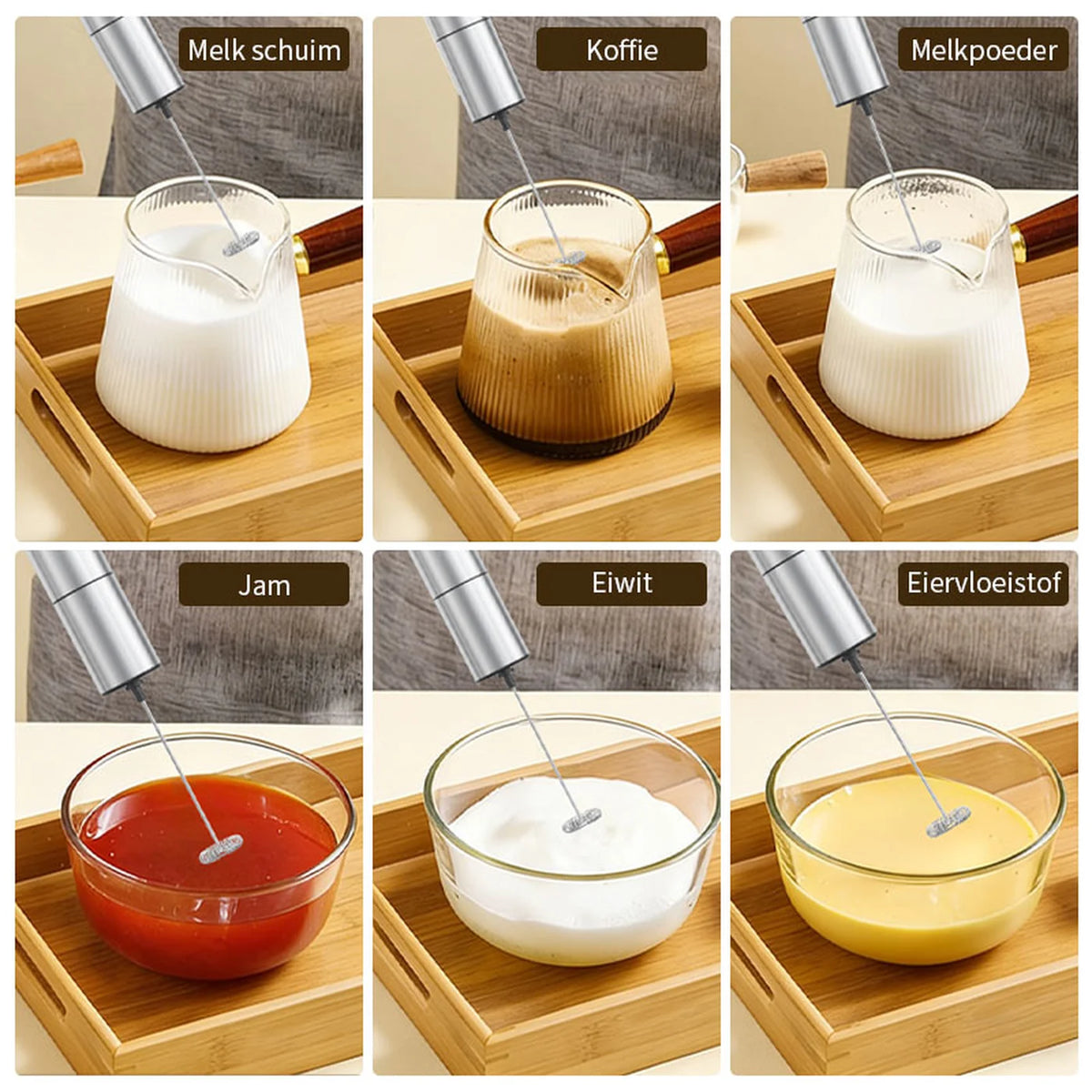 Mousseur à lait portable Woox – Alimenté par piles – Format voyage – Noir – Mousseur à café compact