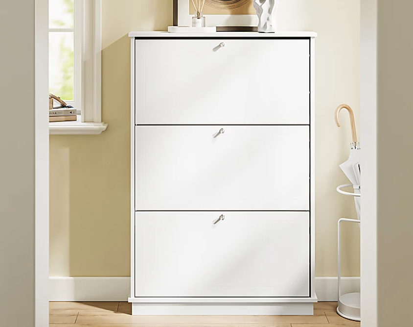 Armoire à chaussures SoBuy 76 x 18 x 113 cm - Blanche - Peut contenir 12 paires de chaussures