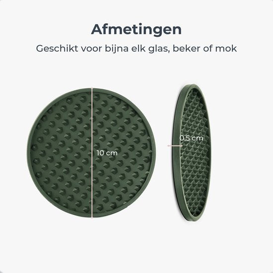 Sous-verres en silicone Castagnola – Sous-verres pour verres – Sous-verres design avec support – Lot de sous-verres – Antidérapants – Lot de 6 – Vert