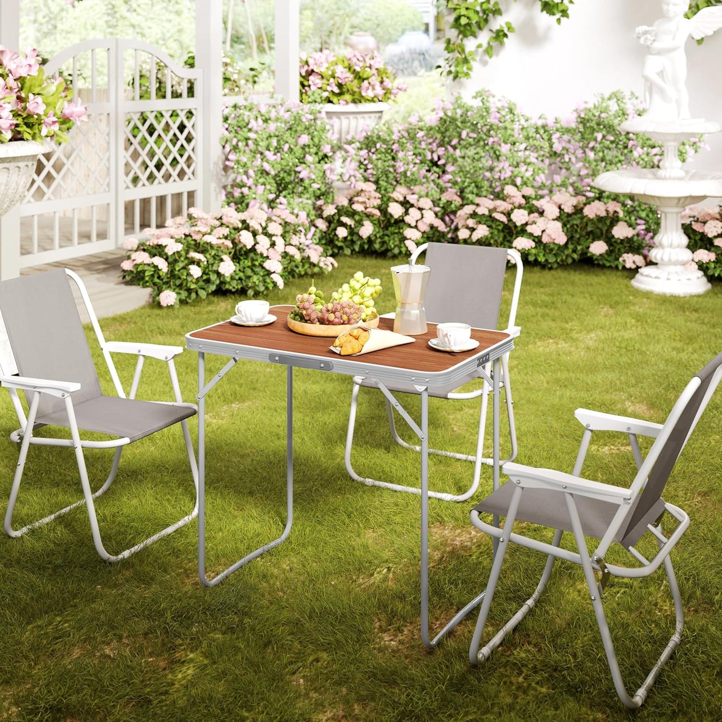 Table de camping Woltu - Max. 40 kg - 70 x 50 x 60 cm - Chêne