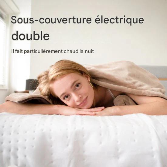 Couverture électrique Auronic XL - 190x160cm - 2 personnes - Couverture chauffante - 2 zones de chaleur - Blanc