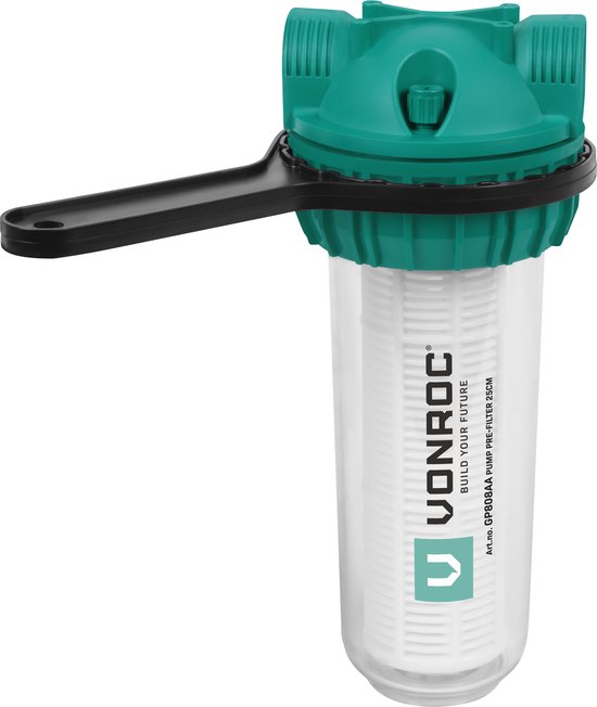 VONROC Préfiltre pour pompes et pompes hydroniques - 25cm - Max. 4300l/h - Préfiltre universel