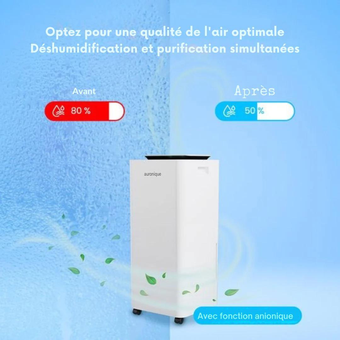 Déshumidificateur Auronic - plastique - Capacité de 16 l par jour - Fonction Lavage-Séchage & Mode Nuit - Pour chambre et salon - Blanc