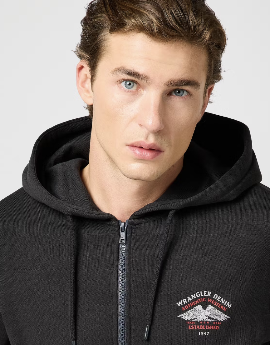Wrangler Graphic Zip Hoodie 112362888 - Faded Black - Taille L