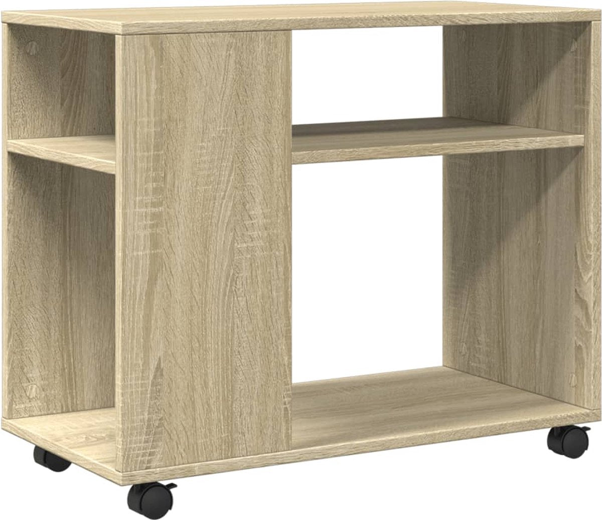 SoBuy Table d'appoint sur roulettes - 35x70x60 cm - Max. 10KG - Couleur bois