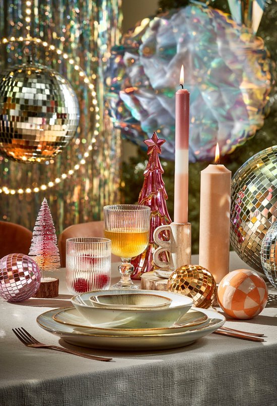 Décoration de Noël Mica Decorations Discobal - Boules de Noël pour une décoration de Noël chaleureuse à la maison - Décoration de sapin de Noël à effet miroir - Ø 50 cm - Argent - Pré-montée