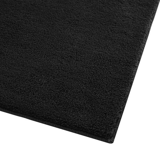 tectake® Tapis à poils courts - 120 x 170 cm - Noir - Tapis pour le salon, la chambre à coucher, la salle à manger - Facile d'entretien et lavable - Sous-couche antidérapante - Antiallergique - Diverses tailles et couleurs