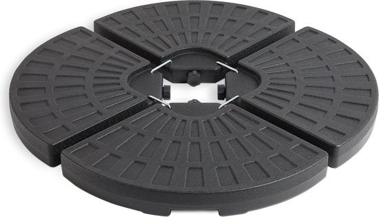LIFA GARDEN Dalles de lestage remplissables - Socle pour parasol suspendu en noir - Peut être rempli de sable ou d'eau jusqu'à 50 kg - Résiste aux intempéries - 100 x 100 x 8 cm