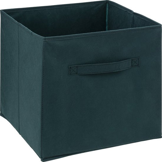 Panier de rangement 5Five / panier pour armoire - Vert émeraude - 31 x 31 x 31 cm - 29 litres - Paniers pour armoires à compartiments - Tissu avec fond renforcé - Pliable