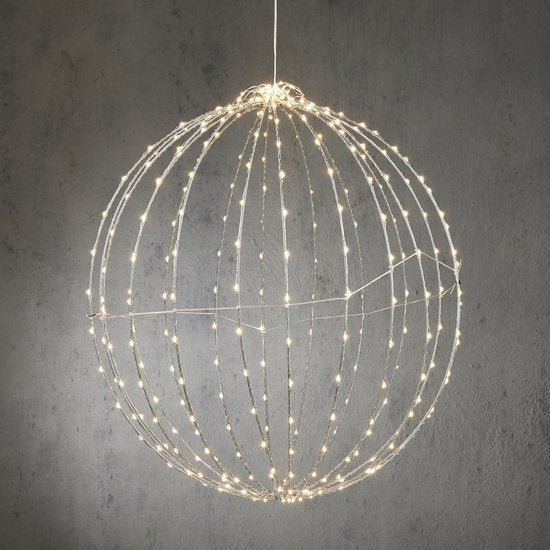 Luca Lighting Christmas Light Ball with Classic White LED Lights - Ø60 cm - Silver