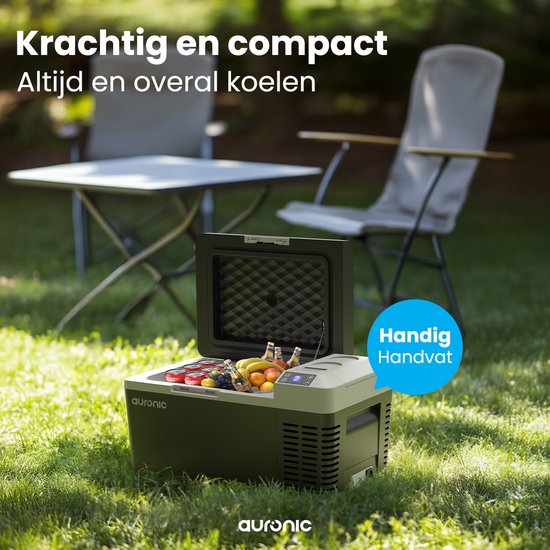 Auronic Electric Cool Box - Frigobox - Compresseur - 12V 230 Volt - Voiture - 20L - Noir/Gris