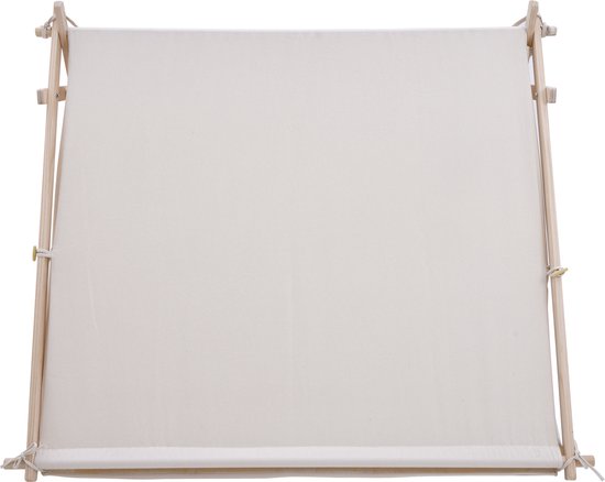 Sunny Sienna Tente de jeu avec drapeaux et tapis de sol crème - Tente Tipi Wigwam pour enfants avec pendule et sac de rangement - Arceaux en bois FSC - 120x100x105cm