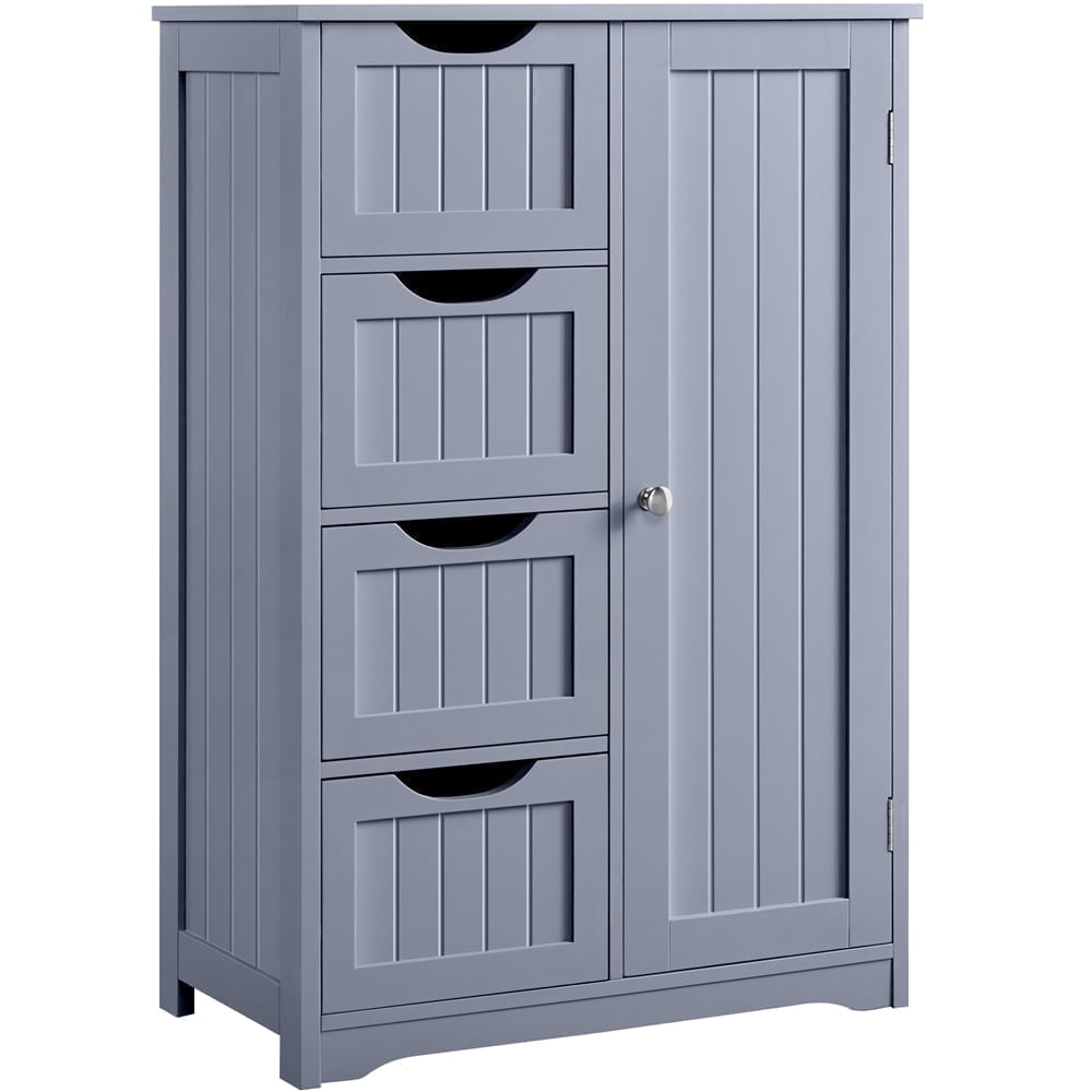 Meuble de salle de bains Yaheetech à 4 tiroirs - 55,9 x 30,5 x 82,6 cm - Gris