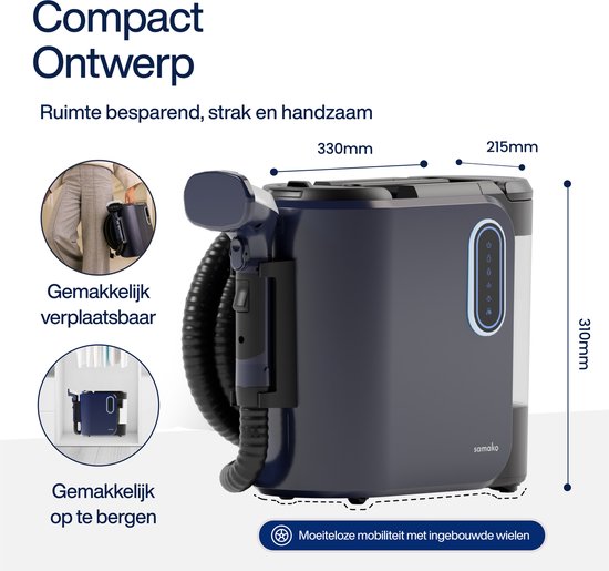 Nettoyeur de tapis PowerClean Pro 1800W - Nettoyeur à vapeur et nettoyeur de taches - 8 accessoires - Vapeur 100° - Nettoyeur de canapé - Nettoyeur de meubles - Nettoyeur à vapeur portatif - Nettoyeur de matelas - Samako