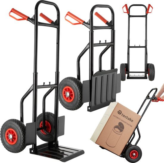 tectake® - Chariot jusqu'à 100kg - chariot de transport - robuste avec cadre extensible.