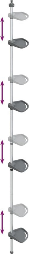 vidaXL - Étagère de douche - 4 niveaux - télescopique - modèle d'angle - aluminium - argent