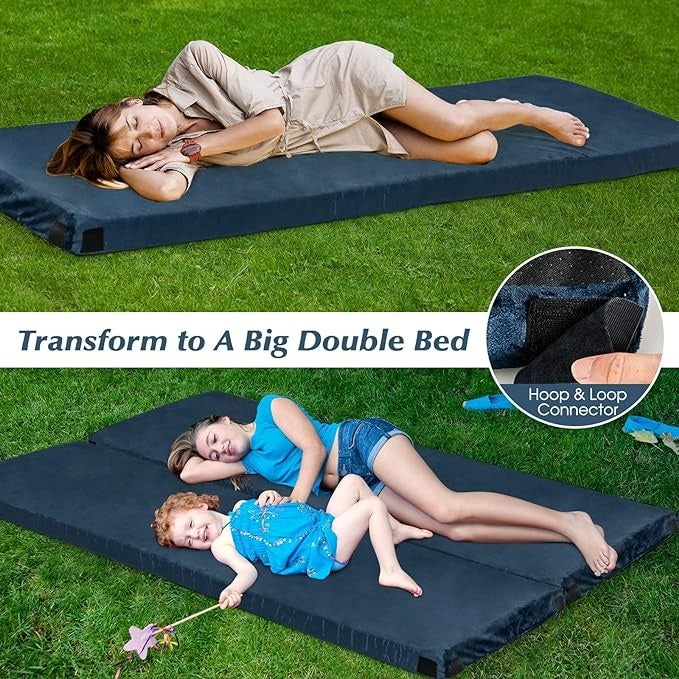 Coast matelas de camping - pliable - matelas de couchage - imperméable - sac de voyage - 183 x 62,5 x 6,5 cm - bleu