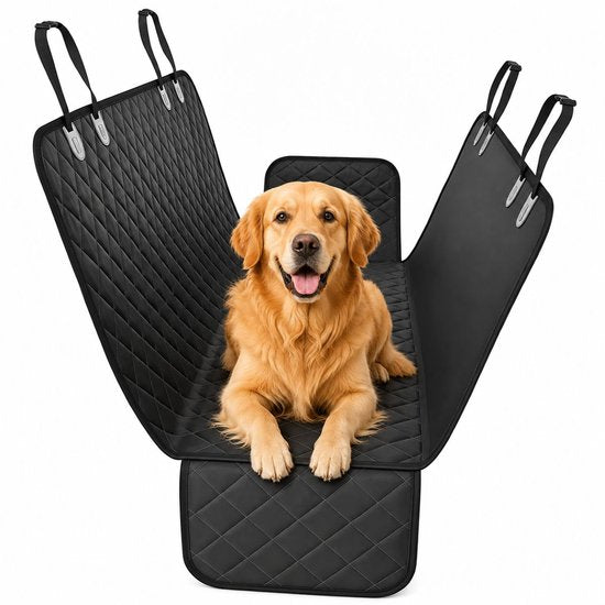 Ceruzo Couverture pour chien pour voiture - Siège arrière - Coffre - Imperméable - Antidérapante - Noire