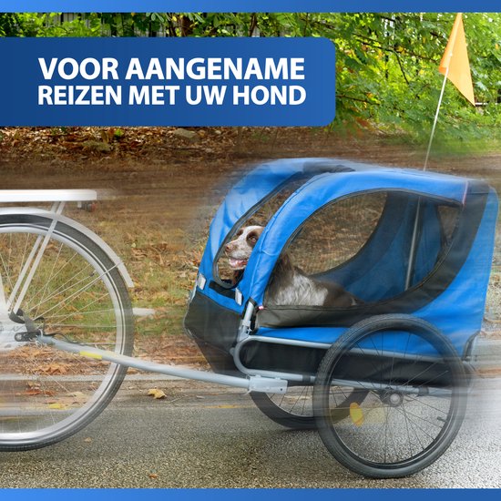 Bicycle Gear Dog Bike Trailer - Blue - 40kg - With Rain Cover & Reflectors