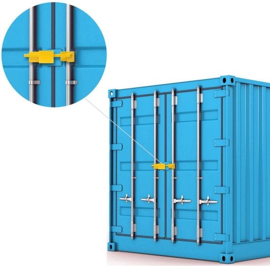 All Ride Container Lock 5KG - Serrure pour conteneur et remorque - réglable de 23 à 43 CM - acier trempé - 3 clés de rechange incluses - jaune