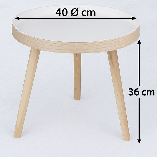 Table d'appoint ronde Arti Casa Ø 40 x 36 cm - Table basse ronde moderne - Petite table d'appoint ou table de chevet - Petite table compacte pour le salon ou la chambre à coucher - Bois
