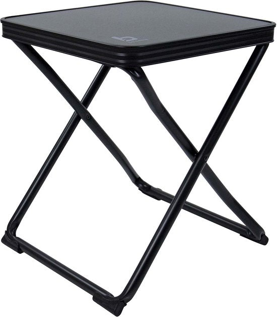 Bo-Camp - Tabouret + tablette - Pliable - Noir