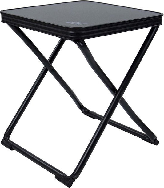 Bo-Camp - Tabouret + tablette - Pliable - Noir