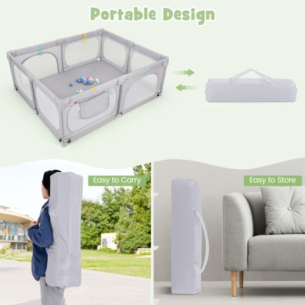 Coast Baby Box avec 50 balles - Gris clair - 189x158x68cm