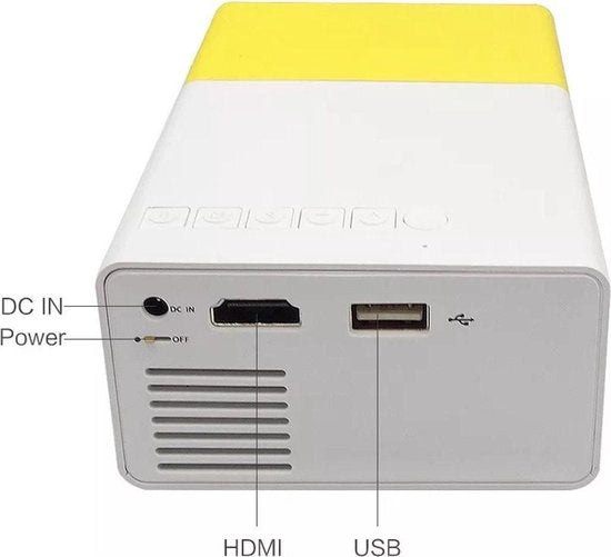 Mini Beamer - 320 x 240 - USB - HDMI - Blanc - Jaune - 50 lumens YG-300