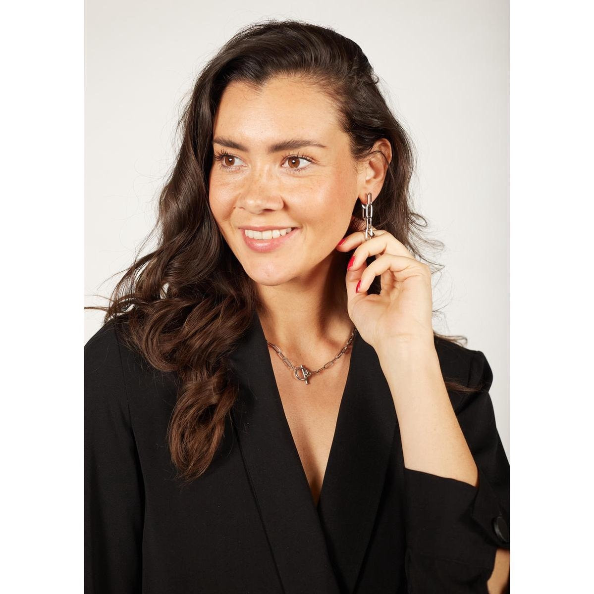 Laura Ferini Ladies Necklace Catena Silver - Silver Link Chain - 18K White Gold Plated - Necklace - Necklace - Jewellery - Accessories - Ladies Necklace