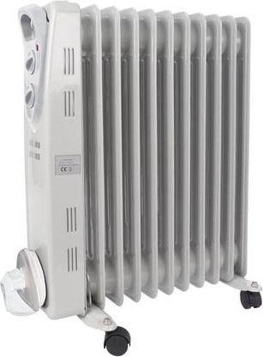 Radiateur à huile Perel - Radiateur sur roues - 2500 watts - 3 niveaux de chaleur