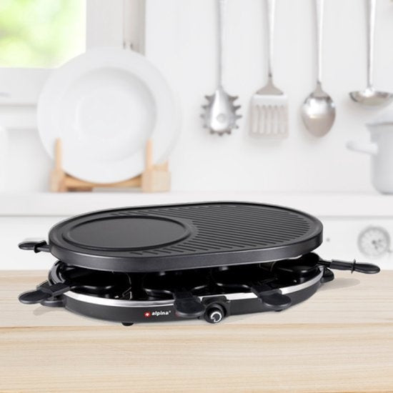 Alpina Gourmet Set - Gril - avec poêles et spatules - 1200W - 8 personnes