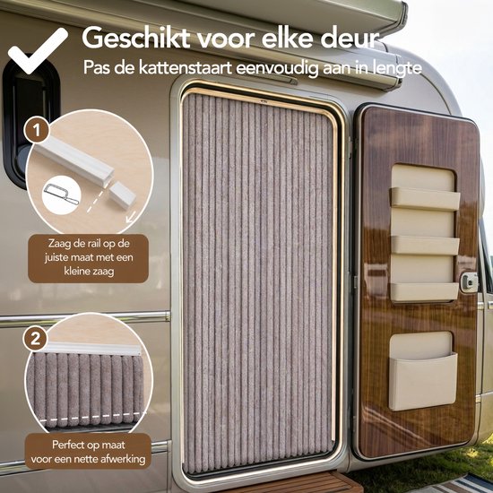 Rideau anti-mouches Brixy - Queue de chat - 90 x 220 cm - Brins de 2 cm d'épaisseur - Gris