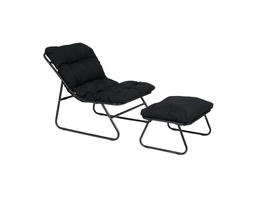 Fauteuil de jardin Lifa avec repose-pieds - Design confortable - Coin salon d'extérieur