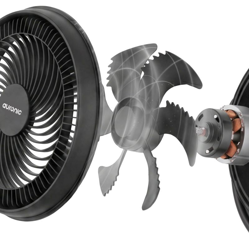 Ventilateur Auronic Omni Noir - 12 vitesses - Oscillation à 120° - Avec télécommande