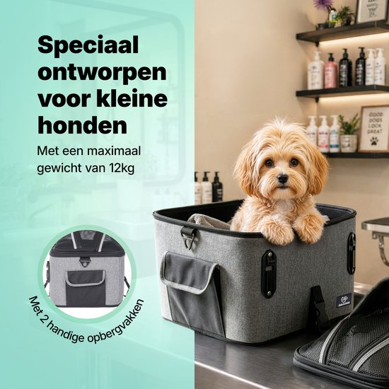 Panier pour chien Jake et Jacky - Panier pour chien à l'arrière du vélo - Panier pour chien à vélo - Siège auto pour chien - Petits chiens (max. 12 kg) - 35 x 30 x 31 cm