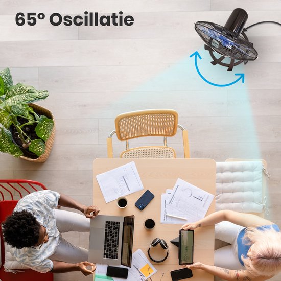 Auronic Tripod Fan - Ventilateur sur pied avec télécommande - minuterie - 50W - 53dB - Noir