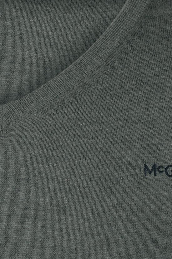 Pull McGregor en laine mérinos, col en V, vert sauge - Taille S - Homme - Pulls