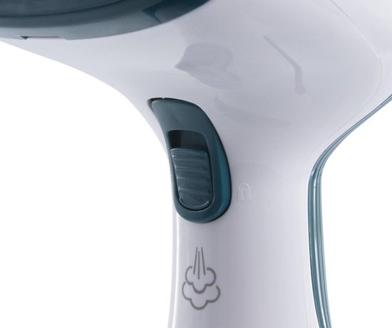 Tomado TSH1201W - Défroisseur linge - Défroisseur mains - Démêleur - Nettoyeur vapeur - 2 brosses incluses - Blanc/turquoise